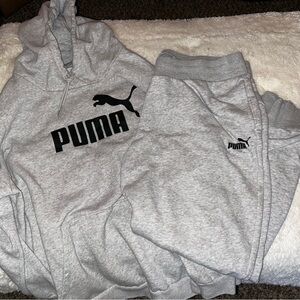 Puma women’s Gray Hoodie and sweatpants set